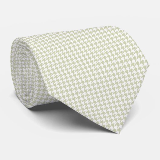 HAMbyWG - Stropdas - White/Bone Houndstooth (Opgerold)