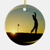 HAMbyWG - Sunset - Golfer Keramisch Ornament (Voorkant)