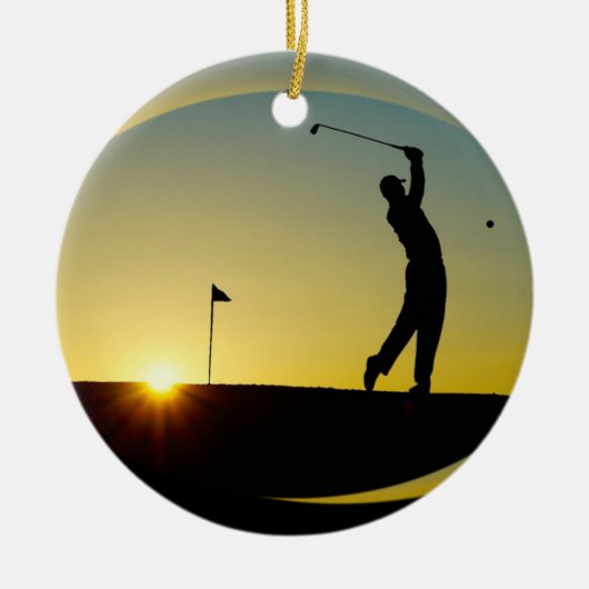 HAMbyWG - Sunset - Golfer Keramisch Ornament (Voorkant)