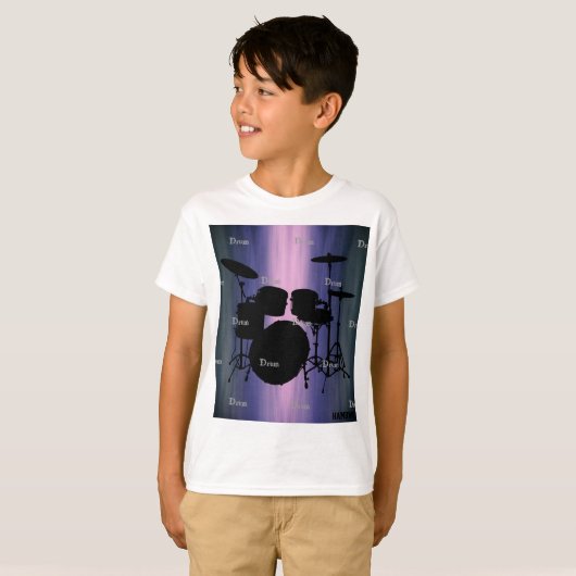 HAMbyWG - T Shirt - Blauw - Drums (Voorkant volledig)