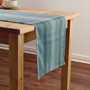 HAMbyWG-tabeluitvoerder - Aqua Stripes Korte Tafelloper
