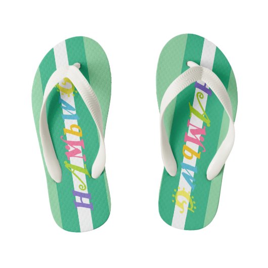 HAMbyWG - Teenslippers van Kind - groen met logo (Voetbed)