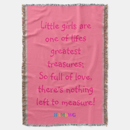 HAMbyWG - Throw Blanket - Little Girls.. Deken (Voorkant Verticaal)