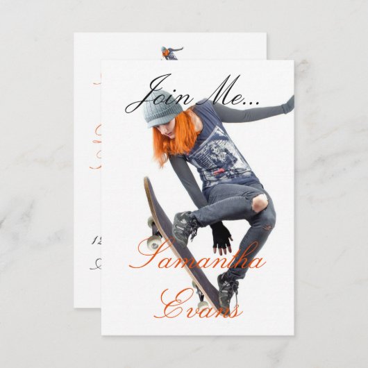 HAMbyWG - Uitnodiging - Skateboarder (Voorkant / Achterkant)