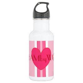 HAMbyWG - Waterfles (18 oz), Roze hart/P/Wh Waterfles