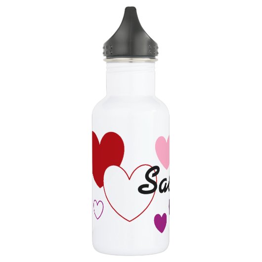 HAMbyWG - Waterflesje - Harten en een naam Waterfles (Links)