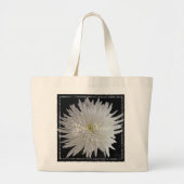 HAMbyWG - White Dahlia Black Backdrop Grote Tote Bag (Voorkant)