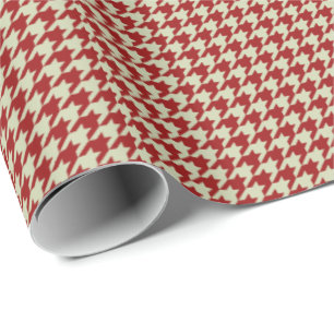 HAMbyWG Wrapping Paper - Red/Beige Houndstooth Cadeaupapier