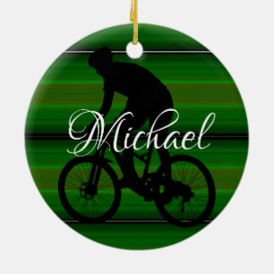 HAMbyWhiteGlove - Bicycle Rider - groen Keramisch Ornament