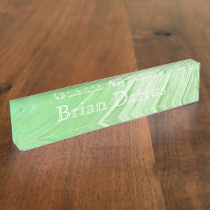 HAMbyWhiteGlove Bureaunaamplaat - Limony Swirl Naambordje