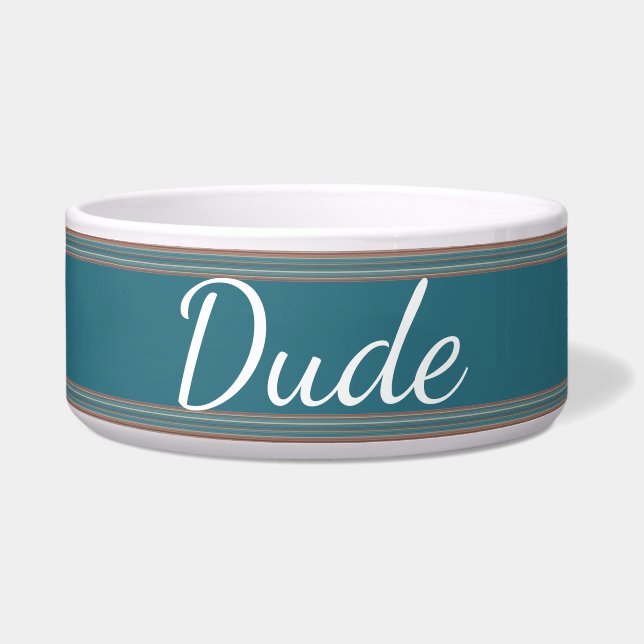 HAMbyWhiteGlove - Dog food Bowl - Blauwgroen groen Voerbakje (Voorkant)