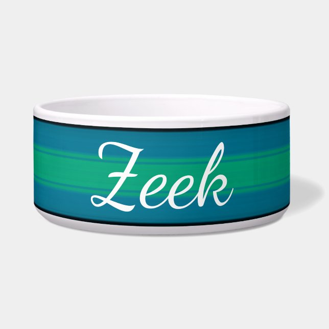 HAMbyWhiteGlove - Dog food Bowl Hot Turquoise Voerbakje (Voorkant)