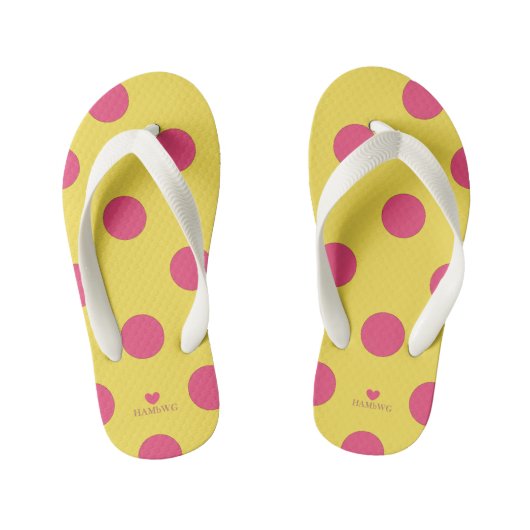 HAMbyWhiteGlove - Flip - Flops - Pink Polka Dots Kinder Teenslippers (Voetbed)