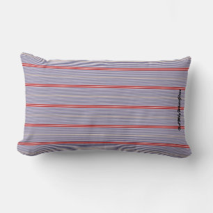 HAMbyWhiteGlove - Lumbar - Blue & Red Stripes Kussen