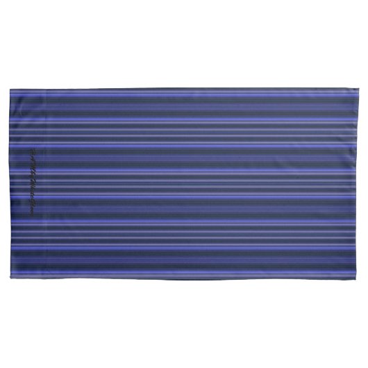 HAMbyWhiteGlove - Pillow Hoesjes - Sapphire Stripe Kussensloop (Voorkant-Links)
