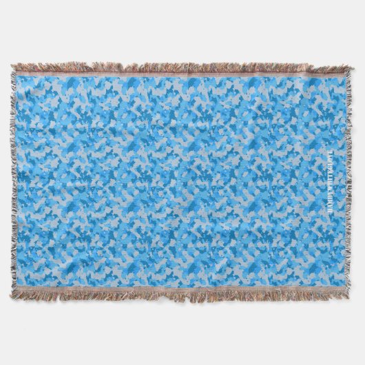 HAMbyWhiteGlove - Throw Blanket - Blue Camouflage Deken (Voorkant)