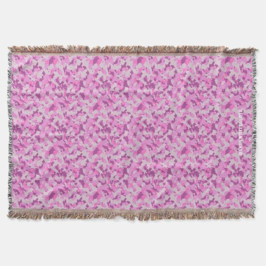 HAMbyWhiteGlove - Throw Blanket - Roze Camouflage Deken (Voorkant)
