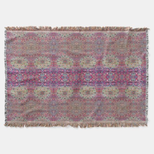 HAMbyWhiteGlove - Throw Blanket - Roze Perzisch Deken (Voorkant)