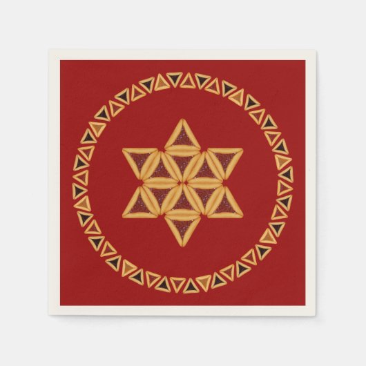 Hamentashen Ster van David Paper Napkins Servet (Voorkant)