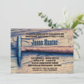  hamer bouwt verjaardagsfeestje kaart (Staand voorkant)