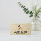 Hamer en moersleutel | Bouw | Houten patroon Visitekaartje (Staand voorkant)