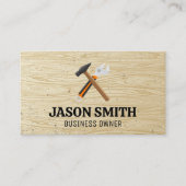 Hamer en moersleutel | Bouw | Houten patroon Visitekaartje (Voorkant)