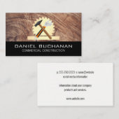 Hamer en moersleutel | cirkelzaag / houtnerf visitekaartje (Voorkant / Achterkant)