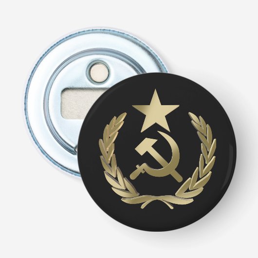 Hamer en sikkel button flesopener (Voorkant)