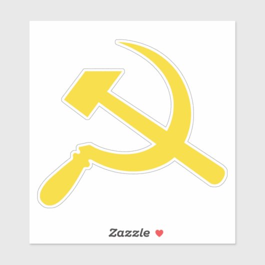 Hamer en sikkel (geel) sticker (Vel)