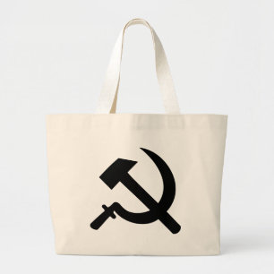 hamer- en sikkelpictogram grote tote bag