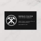 Hamer en spijker | Timmerman logo Visitekaartje (Voorkant)