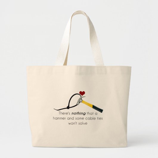 Hamer en zap-strap grote tote bag (Voorkant)