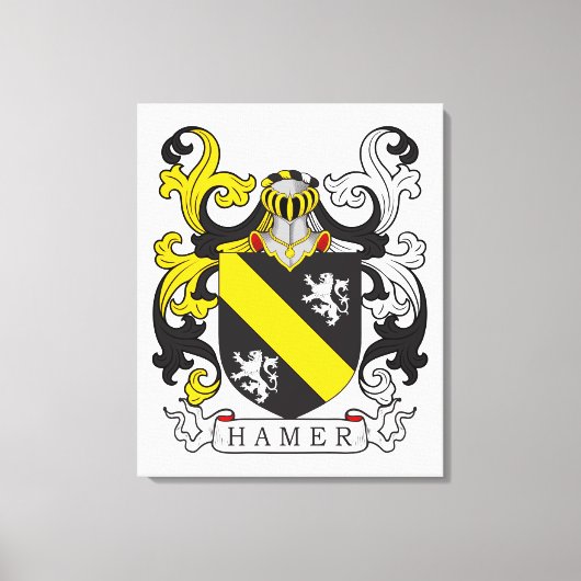 Hamer Family Crest Canvas Afdruk (Voorkant)