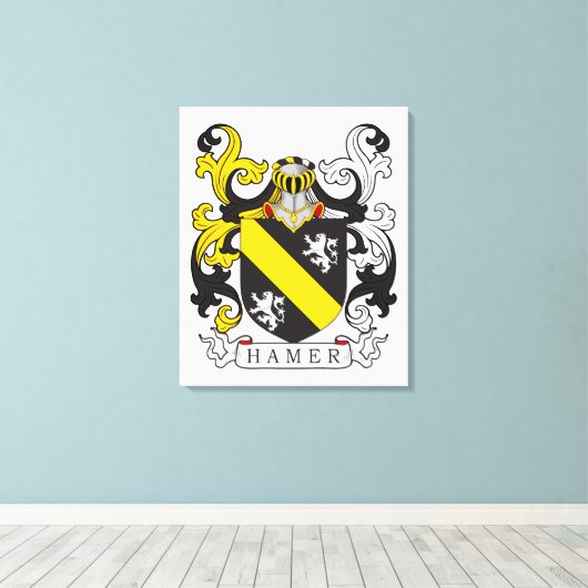 Hamer Family Crest Canvas Afdruk (Insitu (Houten vloer))