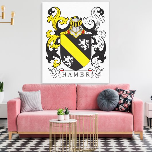 Hamer Family Crest Canvas Afdruk (Insitu (Woonkamer))