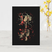 hamer, grappig, gereedschap, ambachtsman, timmerma kaart (Gele Bloem)