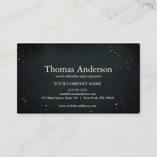 Hamer Houten Carpenter Bouw Visitekaartje (Achterkant)