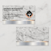 Hamer Huis Logo | Marmer Metaal Visitekaartje (Voorkant / Achterkant)