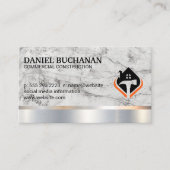 Hamer Huis Logo | Marmer Metaal Visitekaartje (Voorkant)