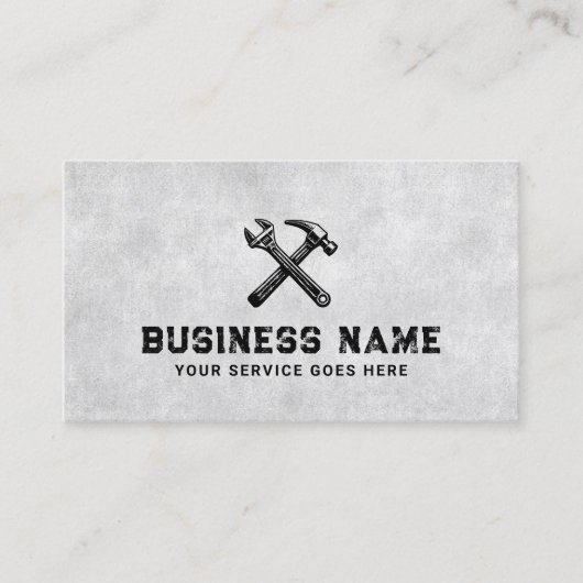 Hamer & Moersleutel Handyman Reparatie Service Visitekaartje (Voorkant)