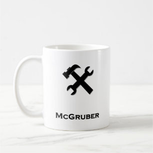 Hamer moersleutel McGruber zwart Koffiemok