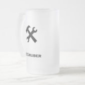 Hamer moersleutel McGruber zwart Matglas Bierpul (Voorkant links)