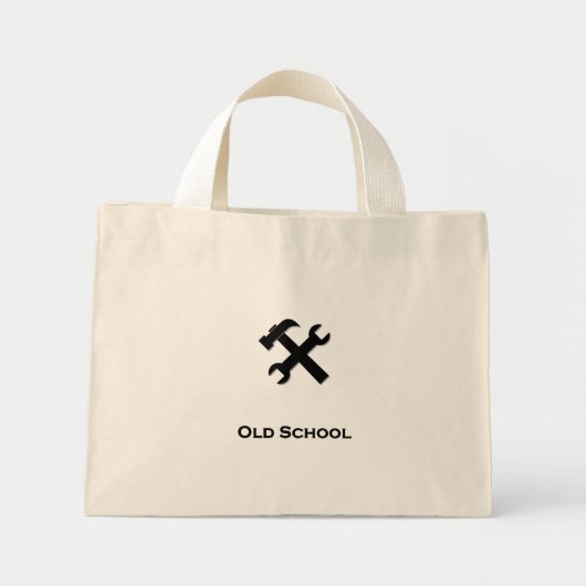 Hamer moersleutel Old School zwart Mini Tote Bag (Voorkant)