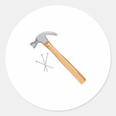 Hamer & nagels ronde sticker (Voorkant)