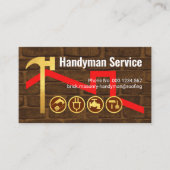 Hamer op bakstenen muur rood dak gebouw visitekaartje (Voorkant)