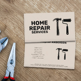 Hamer & Paint Roller - Home Repair Services Visitekaartje