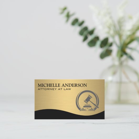 hamer | Recht en orde | Justitie Visitekaartje (Staand voorkant)