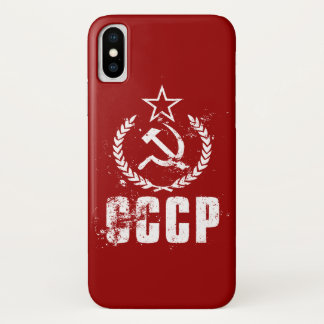Hamer Sikkel Witte Vintage Vlag iPhone X Hoesjes