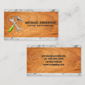 Hamer Sleutel | Hout Marmer Visitekaartje (Voorkant / Achterkant)