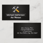 Hamer Sleutel Logo | Koolstofvezel Visitekaartje (Voorkant / Achterkant)